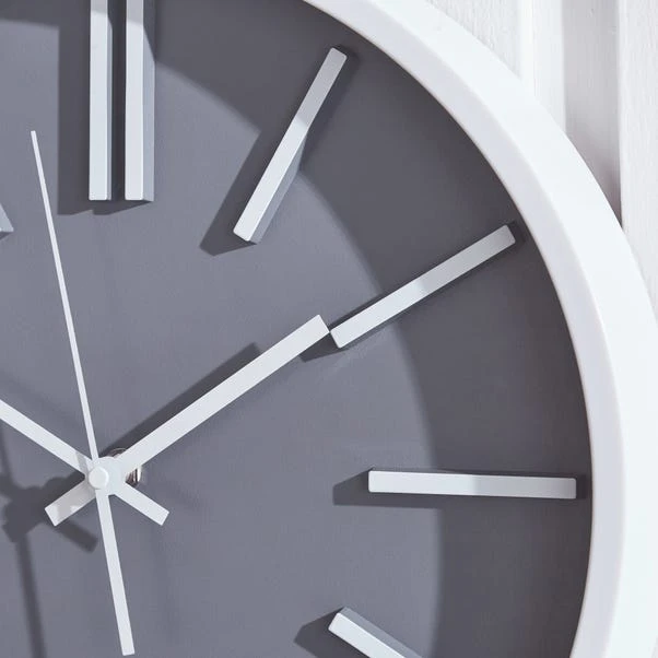Dunelm Modern 35cm Wall Clock Grey 4 Dunelm Modern 35cm Wall Clock Grey - Image 2