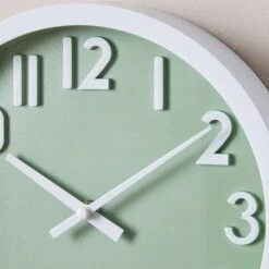 Dunelm 3D Numbers 25cm Wall Clock Sage 5 Dunelm 3D Numbers 25cm Wall Clock Sage -Cool Decoration 1000146679 alt01