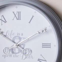 Dunelm Key 40cm Wall Clock Grey -Cool Decoration 1000146681 alt01