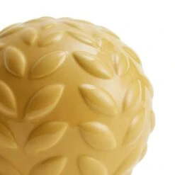 Dunelm Ochre Leaf Pattern Ceramic Ball -Cool Decoration 1000157421 alt01