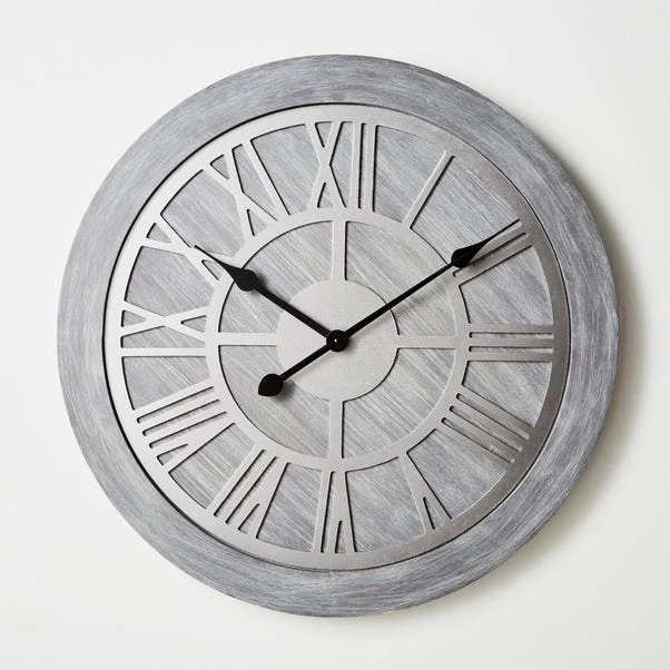 Dunelm Wooden 60cm Wall Clock Grey 4 Dunelm Wooden 60cm Wall Clock Grey - Image 2