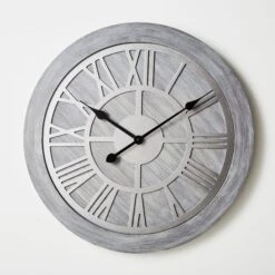 Dunelm Wooden 60cm Wall Clock Grey 7 Dunelm Wooden 60cm Wall Clock Grey -Cool Decoration 1000158036 alt02