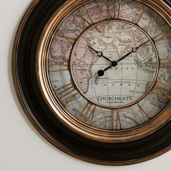 Dunelm Antique Map Clock 55cm 5 Dunelm Antique Map Clock 55cm - Image 3