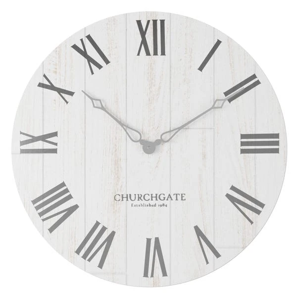 Dunelm Cream Distressed Wooden 60cm Clock 4 Dunelm Cream Distressed Wooden 60cm Clock - Image 2
