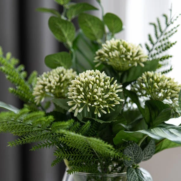 Dunelm Artificial Allium And Foliage In Vase 4 Dunelm Artificial Allium And Foliage In Vase - Image 2