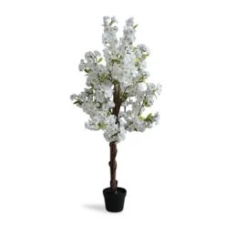Dunelm Artificial White Blossom Tree 120cm -Cool Decoration 1000185131 alt01