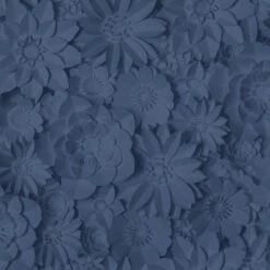 Dunelm Dimensions Floral Navy Wallpaper -Cool Decoration 1000185607 alt03