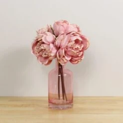 Dunelm Artificial Peony Pink Bundle 28cm