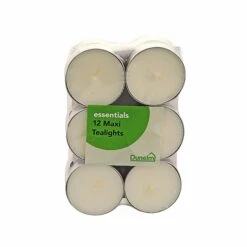 Dunelm Essentials Pack Of 12 Unscented Maxi Tealights