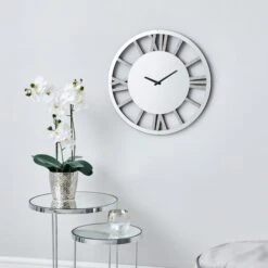 Dunelm Glitter Mirrored 50cm Wall Clock Silver
