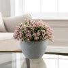 Dunelm Artificial Florals Pink In Cement Pot 24cm -Cool Decoration 30672990