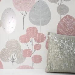 Crown Wallpaper Scandi Forest Blush Wallpaper
