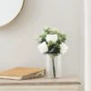Dunelm Artificial Rose And Eucalyptus White Bundle 38cm -Cool Decoration 30687453