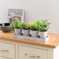 Dunelm Artificial Herbs In Tray 19cm