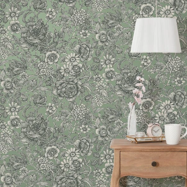 Modern Elegance Shop Dunelm Wild Garden Sage Wallpaper's Simple Yet