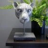 Dunelm Silver Leopard Head Figurine -Cool Decoration 30690847
