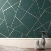 Fine Décor Wallpaper Quartz Fractal Emerald Wallpaper -Cool Decoration 30701544