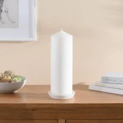 Dunelm Pack Of 6 Essentials White Pillar Candles 10cm X 30cm -Cool Decoration 30702128 alt01
