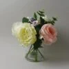 Dunelm Roses In Glass Vase Cream 30cm -Cool Decoration 30705029