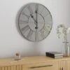 Dunelm Silver Distressed Mirrored 57cm Clock -Cool Decoration 30712454