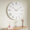 Dunelm Cream Distressed Wooden 60cm Clock 2 Dunelm Cream Distressed Wooden 60cm Clock -Cool Decoration 30712456