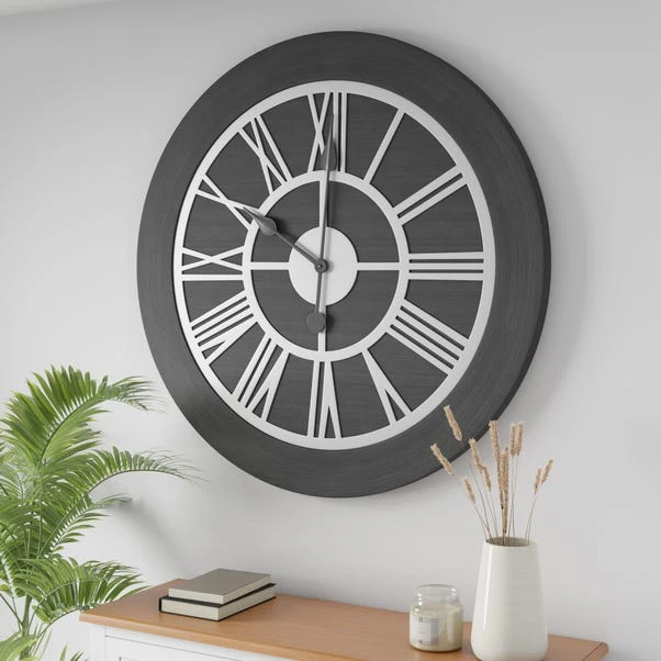Dunelm Wooden 100cm Clock Grey 3 Dunelm Wooden 100cm Clock Grey