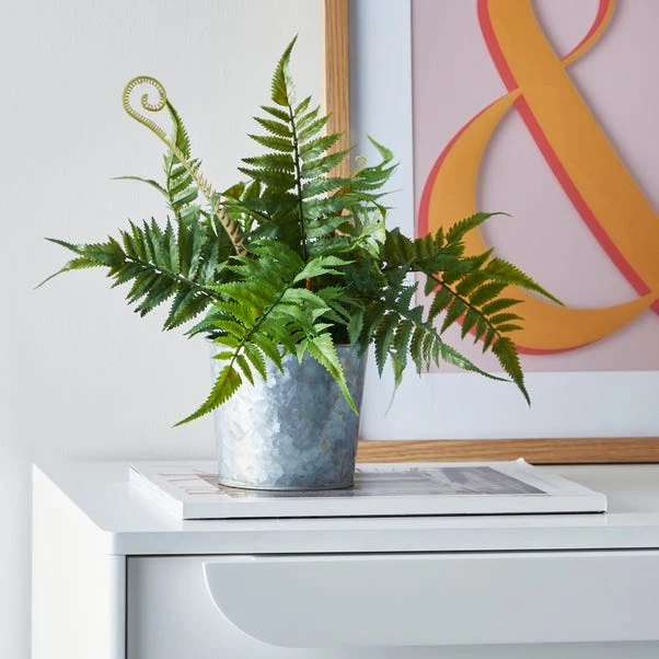 Dunelm Artificial Fern Green In Iron Pot 3 Dunelm Artificial Fern Green In Iron Pot