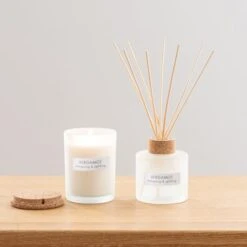 Dunelm Natural Bergamot Soy Wax Blend Candle Diffuser Set -Cool Decoration 30716656 alt03