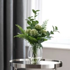 Dunelm Artificial Allium And Foliage In Vase