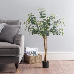 Dunelm Artificial Eucalyptus Tree Green 110cm