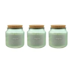 Dunelm Pack Of 3 Seagrass Jar Candles With Cork Lid