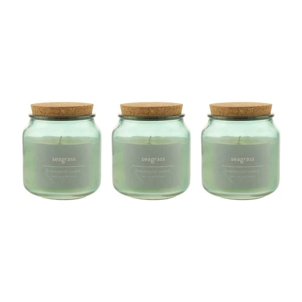 Dunelm Pack Of 3 Seagrass Jar Candles With Cork Lid 3 Dunelm Pack Of 3 Seagrass Jar Candles With Cork Lid