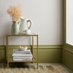 Dunelm Ticking Natural Striped Wallpaper -Cool Decoration 30737209 alt01