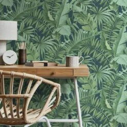 Fine Décor Wallpaper Tropical Navy Maui Wallpaper -Cool Decoration 30747096 alt04