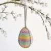 Dunelm Beaded Striped Rainbow Hanging Egg Decoration -Cool Decoration 30748569