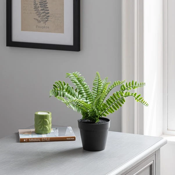 Dunelm Artificial Fern In Black Pot 30cm 3 Dunelm Artificial Fern In Black Pot 30cm