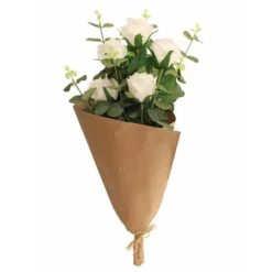 Dunelm Florals Forever Roses And Eucalyptus Bouquet -Cool Decoration 30753315 alt04