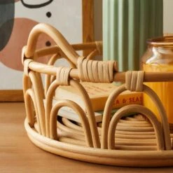 Dunelm Scalloped Bent Cane Tray 30cm -Cool Decoration 30753420 alt01