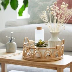 Dunelm Scalloped Bent Cane Tray 30cm -Cool Decoration 30753420 alt09