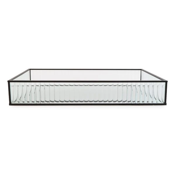 Dunelm Ribbed Glass Tray Black 39cm 7 Dunelm Ribbed Glass Tray Black 39cm - Image 5