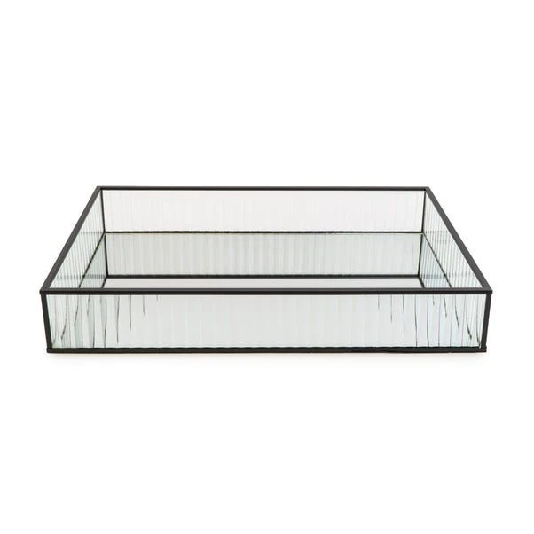 Dunelm Ribbed Glass Tray Black 39cm 8 Dunelm Ribbed Glass Tray Black 39cm - Image 6