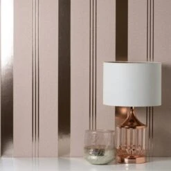 Platinum Rosco Foil Stripe Blush Wallpaper -Cool Decoration 30756997 alt02