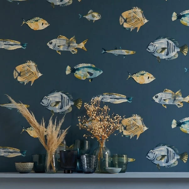 Dunelm Watercolour Fish Wallpaper 6 Dunelm Watercolour Fish Wallpaper - Image 4