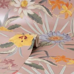 Dunelm Tropical Floral Blush Wallpaper -Cool Decoration 30757412 alt02