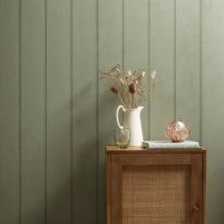 Dunelm Wood Panel Sage Wallpaper -Cool Decoration 30757414 alt03