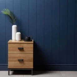 Dunelm Wood Panel Navy Wallpaper -Cool Decoration 30759609 alt03