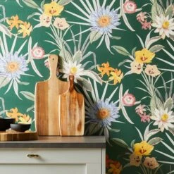 Dunelm Tropical Floral Emerald Wallpaper -Cool Decoration 30759937 alt03