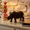 Dunelm Luxe Traveller Rhino Sculpture 36CM -Cool Decoration 30765960