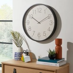 Dunelm Modern Clock Black 48cm