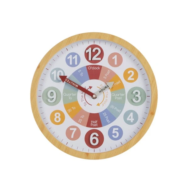 Dunelm Tell The Time Wood Effect Large Clock 30cm 5 Dunelm Tell The Time Wood Effect Large Clock 30cm - Image 3